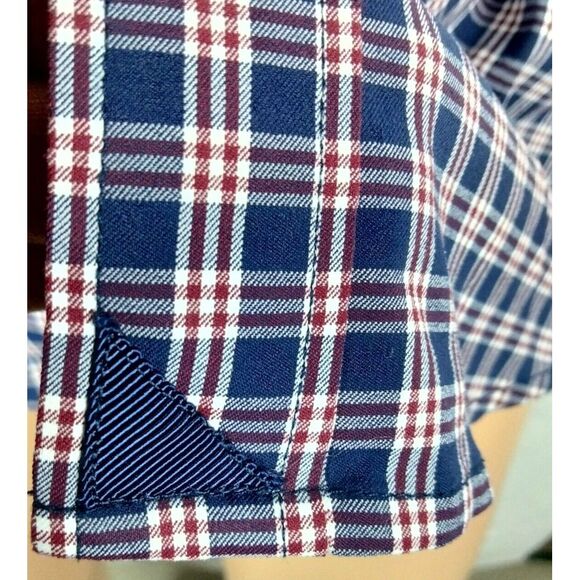 Untuckit Shirt Mens L Blue Slim Fit Plaid Long Sleeve Button Front Casual Nylon - Picture 2 of 8